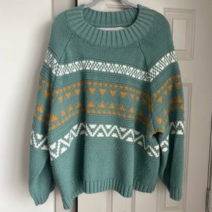 Womens Plus Universal Thread Printed Sweater